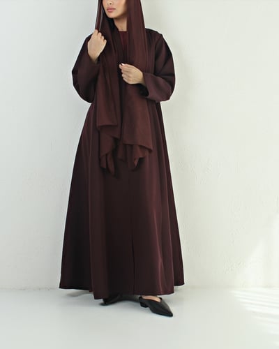 [KR3] - عباية كريب عنابي