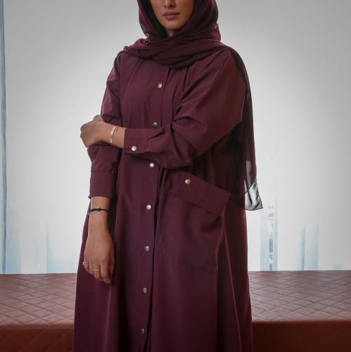 [MB1] - عباية تفته عنابي