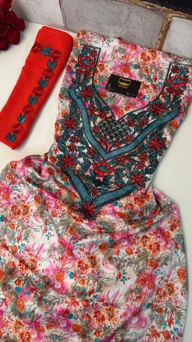 مخور تطريز وفصوص مع الشيله احمر