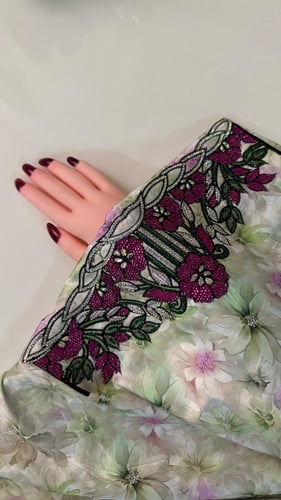 حرير ايطالي تطريز كرستال