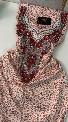 حرير احمر مطرز ah438