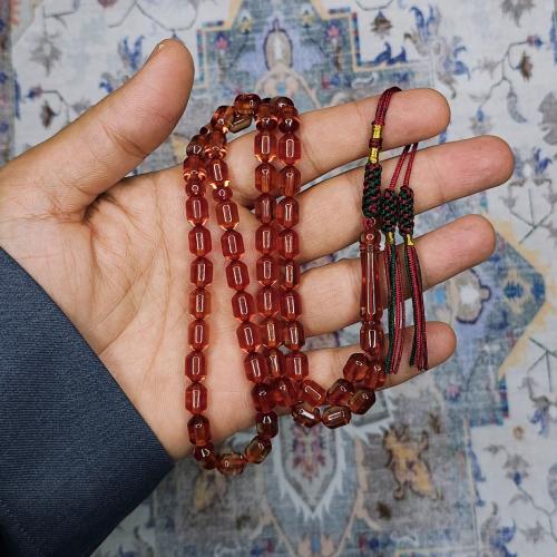 سبحة زعفراني عسلي شفاف