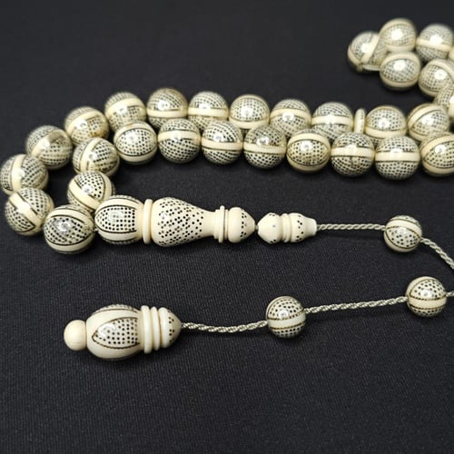 مسباح عاج افريقي اصلي مرصع بالفضه