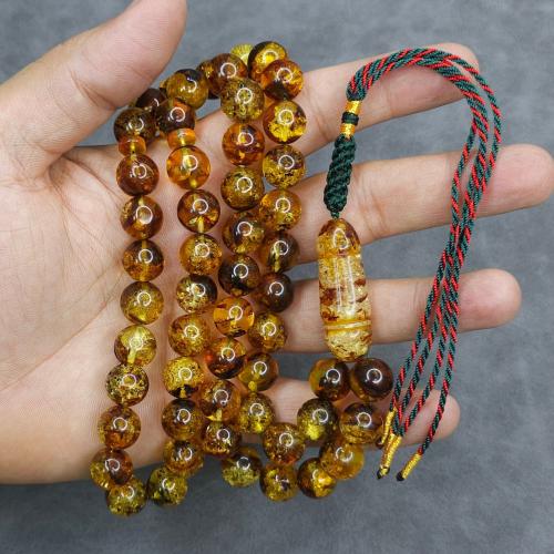 سبحة كهرمان شوائب طبيعي