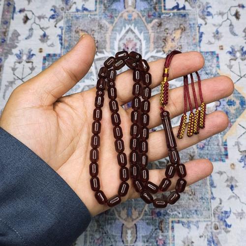 سبحة زعفراني بني شفاف