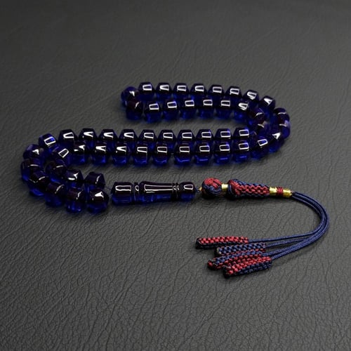 سبحه فاتوران لون حرباء ازرق مكحل مع كركوشة تفصال