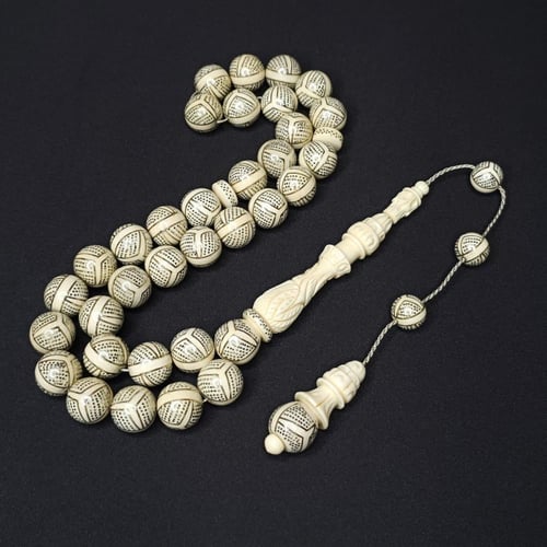 مسباح عاج افريقي اصلي مرصع بالفضه