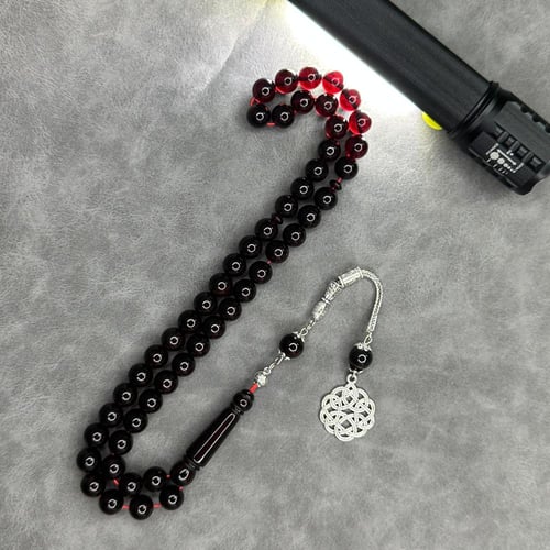 سبحه بكلايت عنابي حرباء مع كركوشه