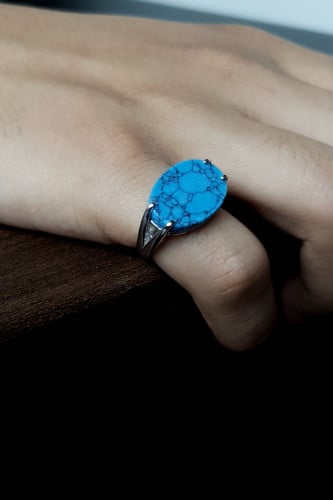 خاتم ملكي فضه فيروز غامق