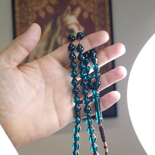 سبحة زعفراني لون زيتي حرباء قصة الدمعة