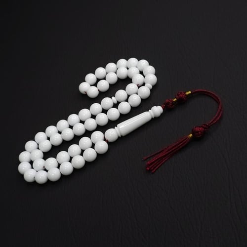 مسباح بكلايت ابيض مع كركوشة عنابي تفصال