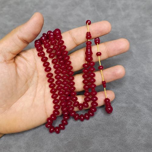 سبحة فاتوران احمر غامق ناعم 99 خرزة تمليكة