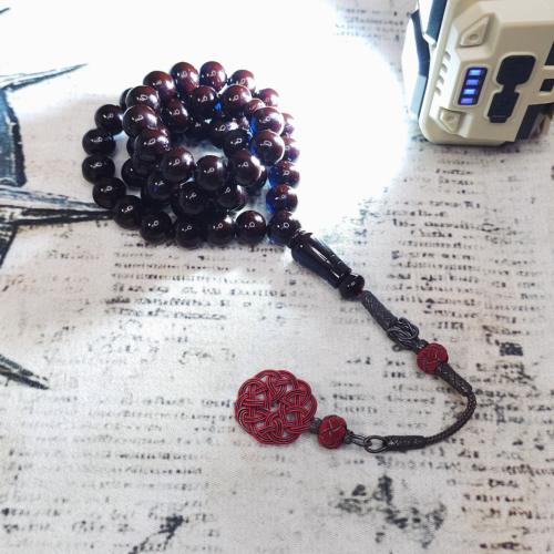 سبحة زعفراني لون حرباء مع طربزونه فضه