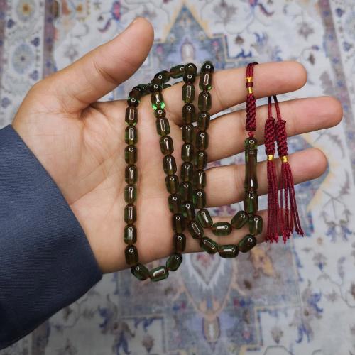 سبحة زعفراني زيتي شفاف