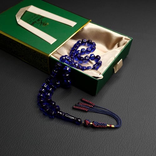 سبحه فاتوران لون حرباء ازرق مكحل مع كركوشة تفصال