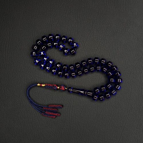 سبحه فاتوران لون حرباء ازرق مكحل مع كركوشة تفصال