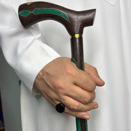 عصا عكاز من خشب بنجي طبيعي