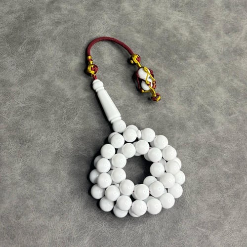 مسباح بكلايت ابيض ثلجي مع كركوشة عنابي تفصال