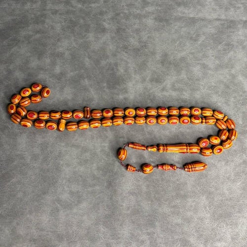 سبحة خشب مضغوط برتقالي