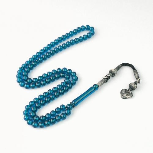 مسباح زعفراني لون اكوامارين 99 خرزة