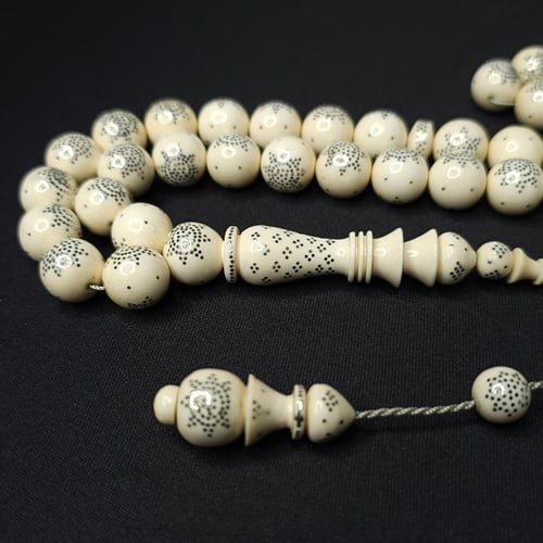 مسباح عاج افريقي اصلي مرصع بالفضه