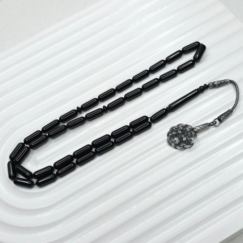 مسباح بكلايت اسود مع طربزونه فضه