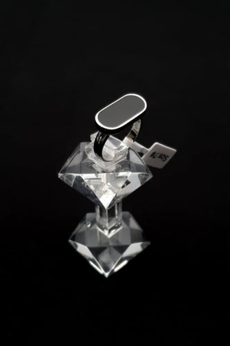 خاتم ملكي فضه مستطيل رسمي