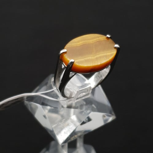 خاتم ملكي فضه مع حجر عين النمر