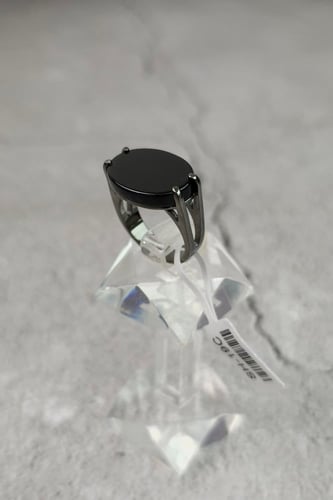 خاتم فضه ملكي اسود مع اونكس