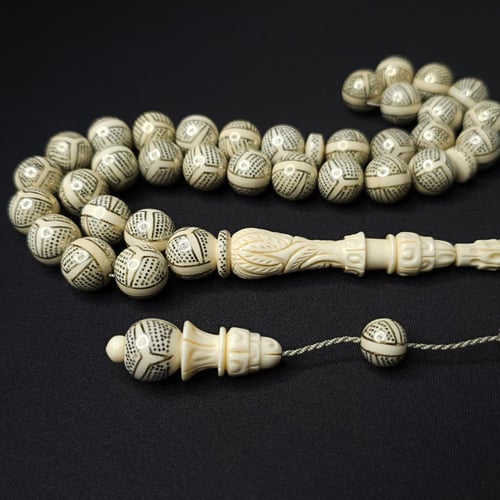 مسباح عاج افريقي اصلي مرصع بالفضه