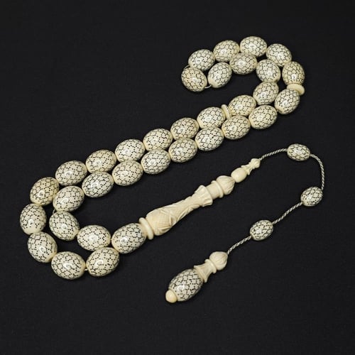 مسباح عاج افريقي اصلي مرصع بالفضه