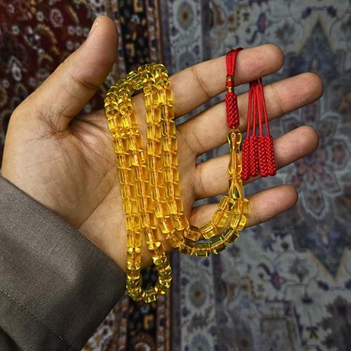 سبحة شبيه الكهرمان مستكه شفاف