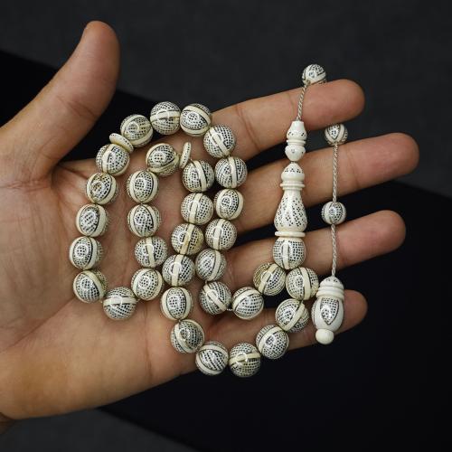 مسباح عاج افريقي اصلي مرصع بالفضه