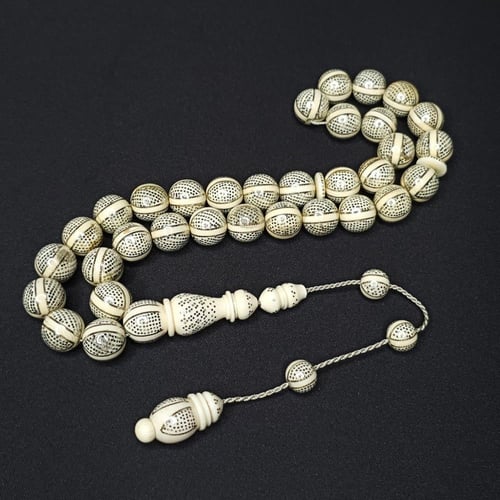 مسباح عاج افريقي اصلي مرصع بالفضه