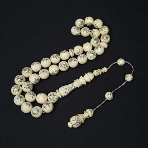 مسباح عاج افريقي اصلي مرصع بالفضه