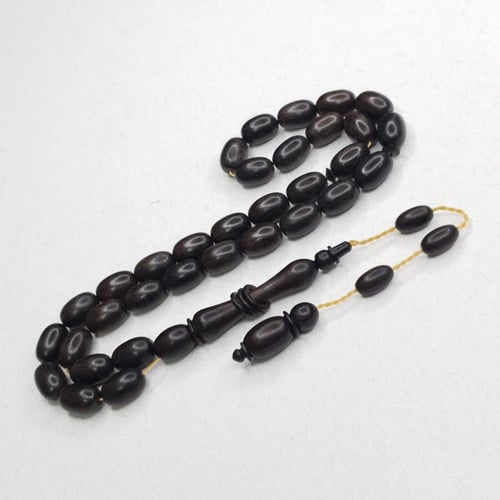 سبحة خشب ابانوس افريقي مع تمليكه