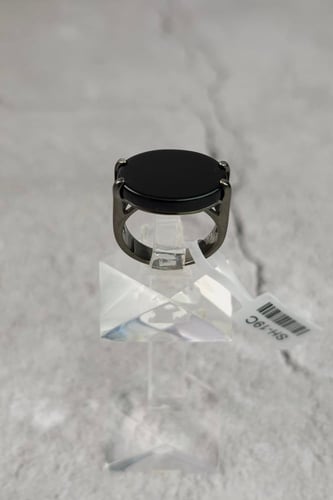 خاتم فضه ملكي اسود مع اونكس