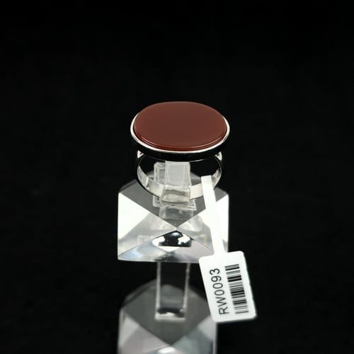 خاتم ملكي فضه مع عقيق بيضاوي