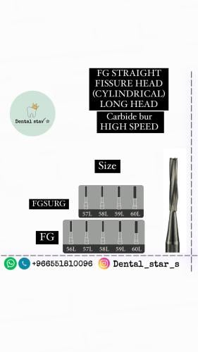 FG STRAIGHT FISSURE HEAD (CYLINDRICAL LONG HEAD Ca...