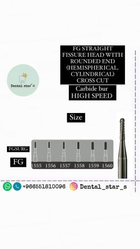 FG STRAIGHT FISSURE HEAD WITH ROUNDED END (HEMISPH...