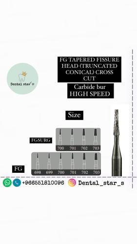 FG TAPERED FISSURE HEAD (TRUNCATED CONICAL CROSS C...