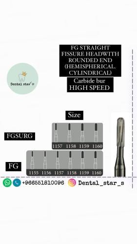 FG STRAIGHT FISSURE HEADWITH ROUNDED END (HEMISPHE...