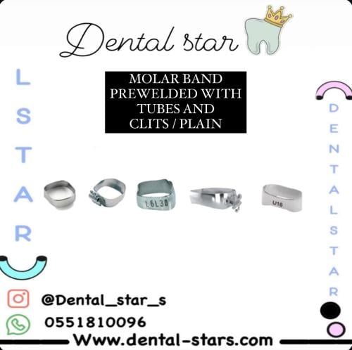 MOLAR BAND PREWELDED WITH TUBES AND CLITS / PLAIN