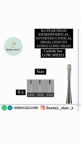 Carbide bur LOW SPEED RA PEAR HEAD (HEMISPHERICAL....