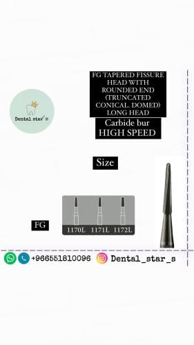 FG TAPERED FISSURE HEAD WITH ROUNDED END (TRUNCATE...