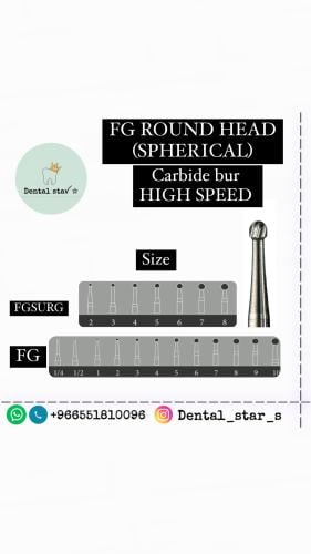FG ROUND HEAD (SPHERICAL) Carbide bur HIGH SPEED