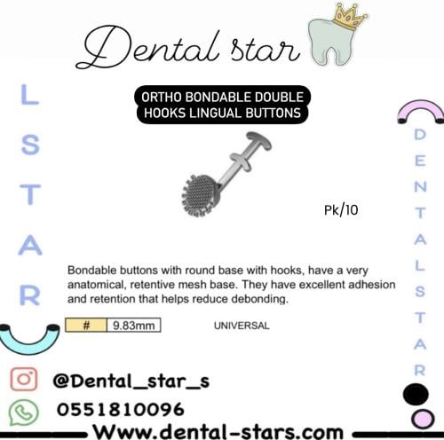 ORTHO BONDABLE DOUBLE HOOKS LINGUAL BUTTONS