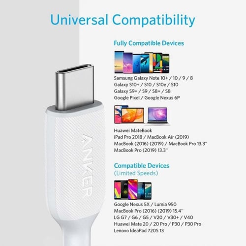 سلك شاحن انكر باورلاين بلس الاصدار الثالث من Type-...