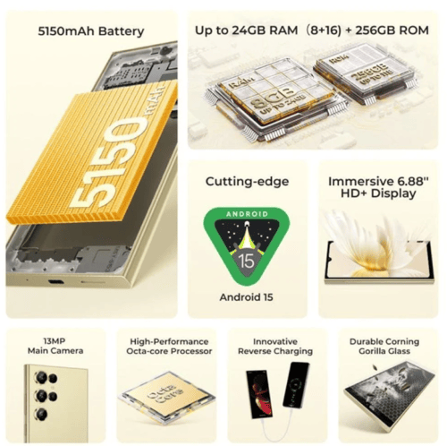 اوكتيل C61 PRO ,سعة 256جيجا,رام 8+16جيجا الوان متع...