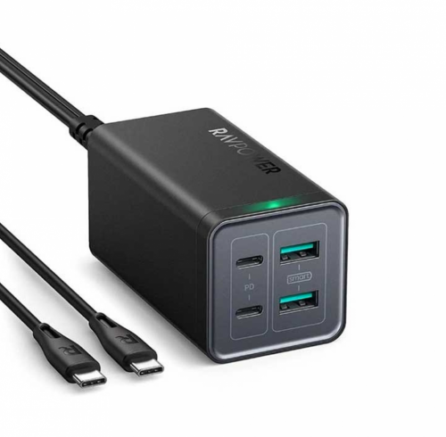 راف باور – منصة شحن بقوة 120 واط منفذين USB ومنفذي...